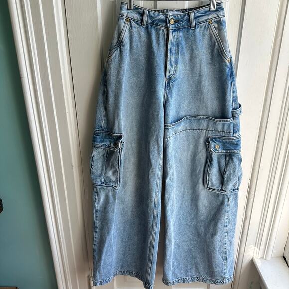 Heavy Manners Wide Leg Cargo Jeans - Picture 3 of 11